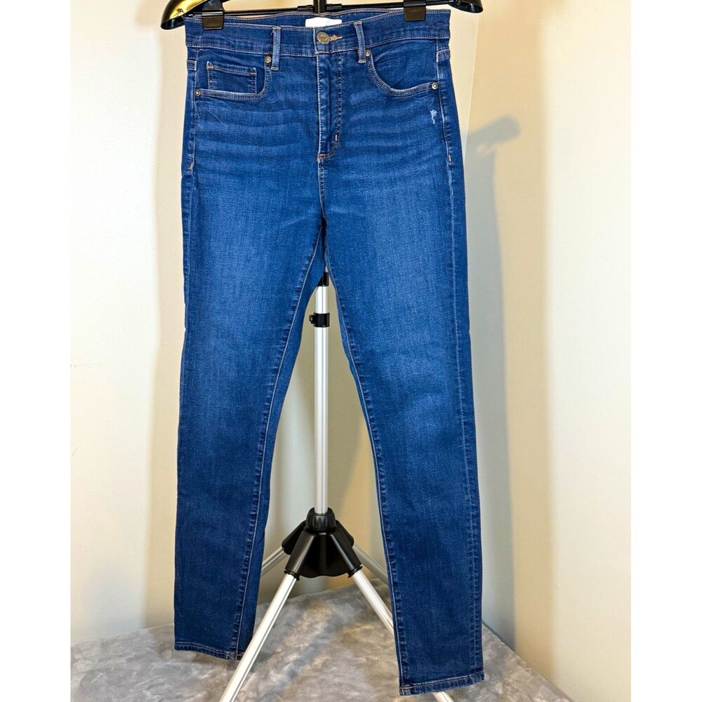LOFT Women's High Rise Skinny Jeans Slim Fit Medium Wash Blue Denim Size 8